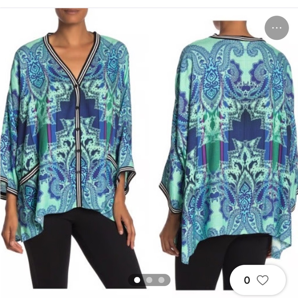 Hale Bob Dolman Sleeve Printed Poncho